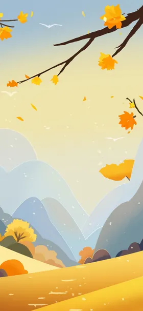 秋天背景插画枫叶素材