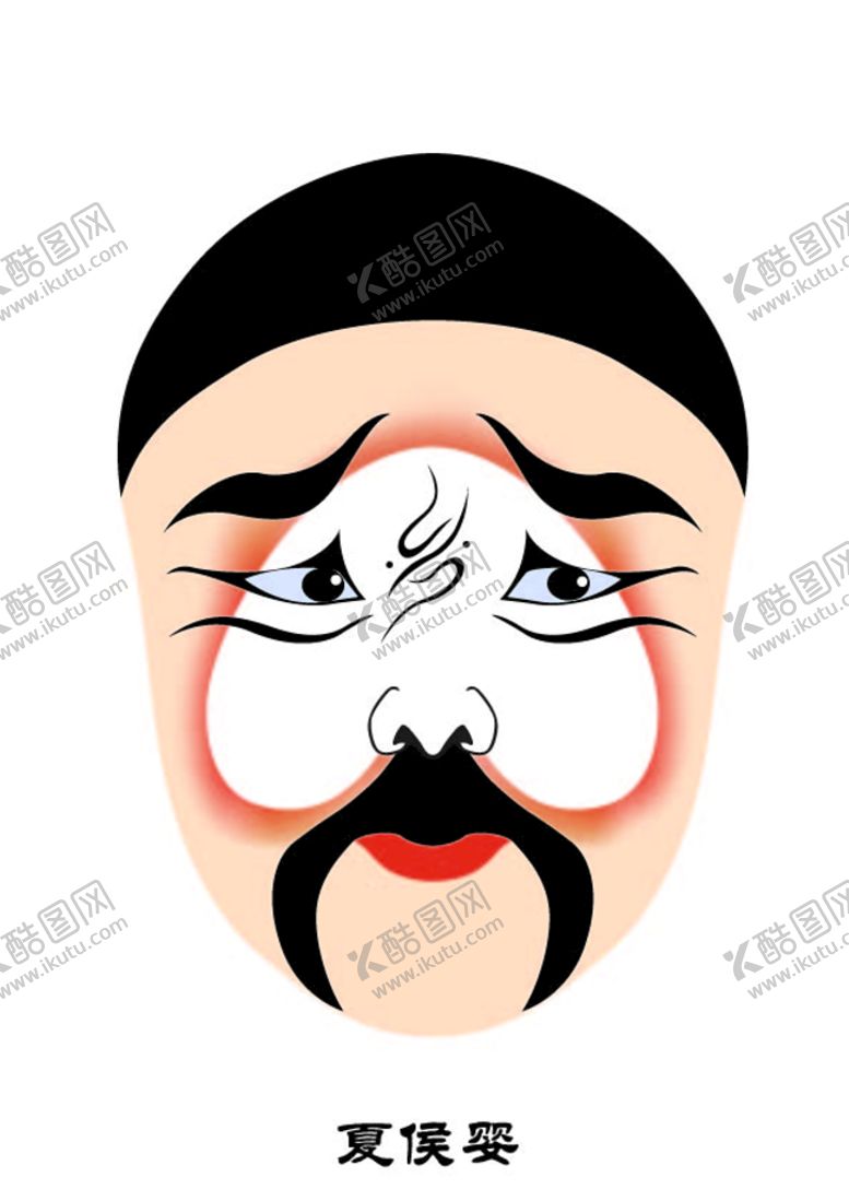 编号：89137409192011220596【酷图网】源文件下载-夏侯婴 脸谱 京剧