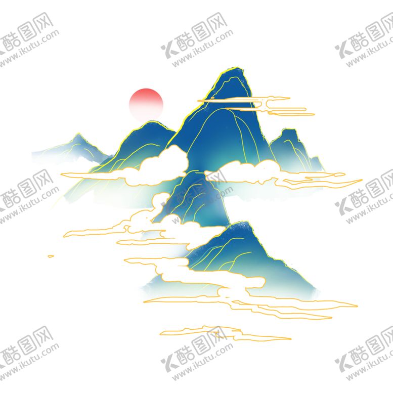 编号：69541410051942008029【酷图网】源文件下载-山水复古插画卡通海报素材