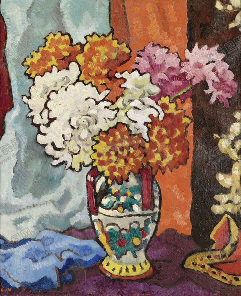 编号：73144305130618323269【酷图网】源文件下载-静物花朵植物油画