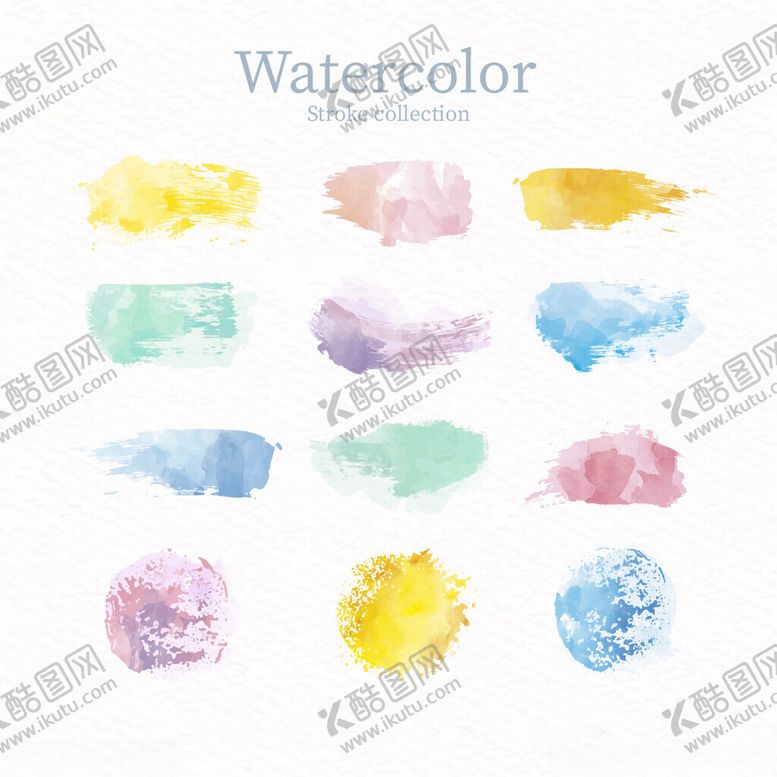 编号：50921004011341564886【酷图网】源文件下载-多彩水彩笔触图案集合