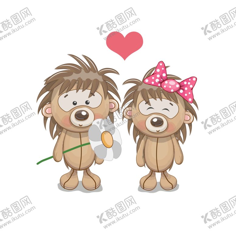 编号：47712605121856437031【酷图网】源文件下载-手绘卡通刺猬情侣
