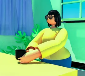 C4D模型卡通人美女公仔小女孩