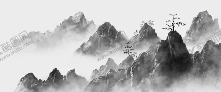 编号：36453301260601031095【酷图网】源文件下载-中国风意境水墨山水画