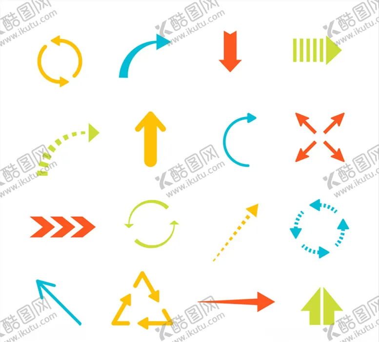 编号：79447806270549438373【酷图网】源文件下载-彩色箭头图标矢量素材