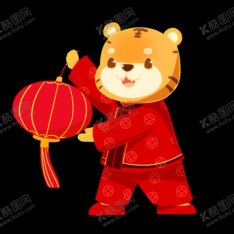 编号：60715209160119328531【酷图网】源文件下载- 老虎拿灯笼