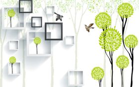 背景墙简约国画荷花花卉软包装