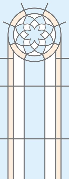 欧式复古雕花拱形窗设计图