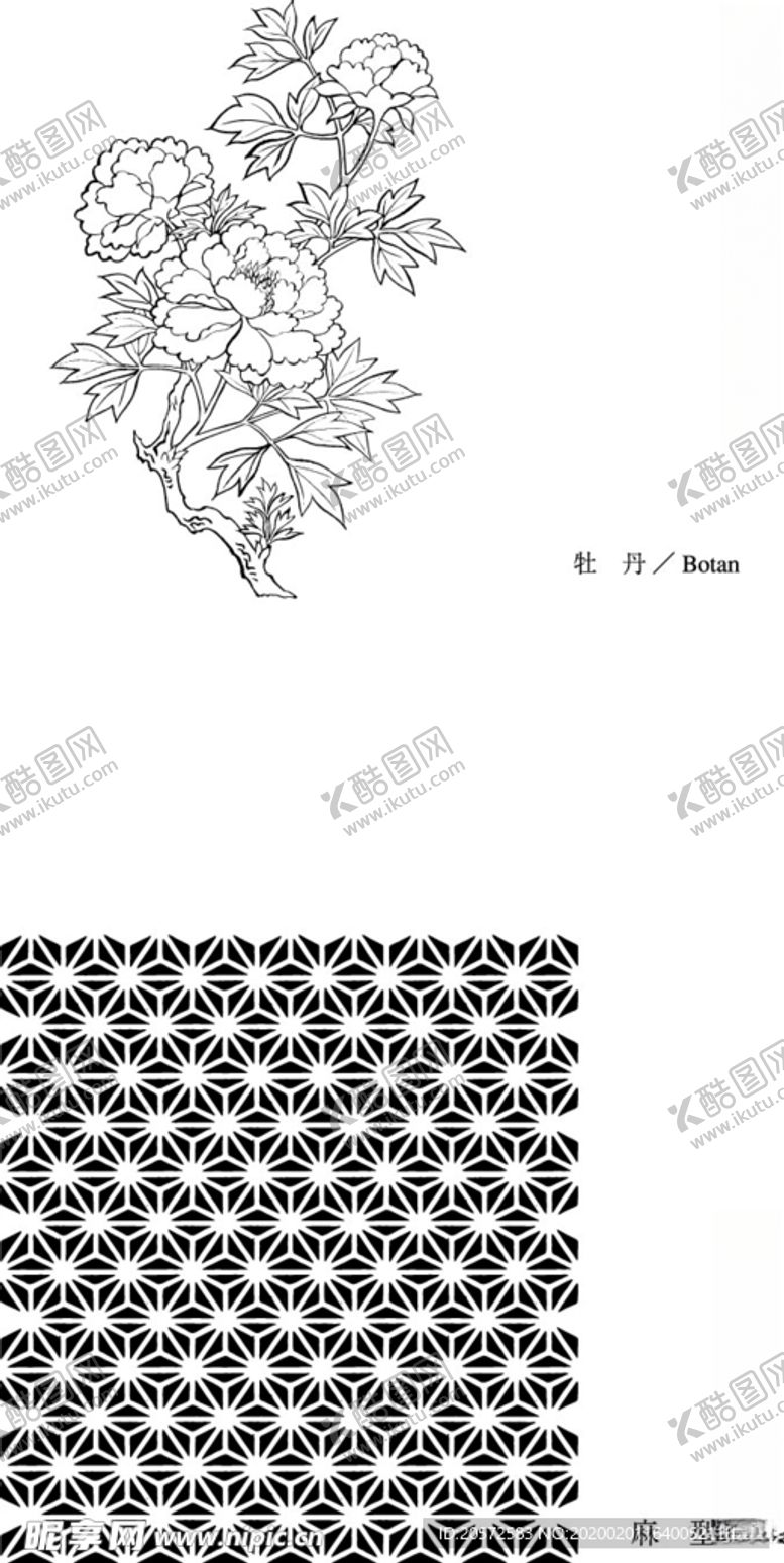 编号：51396910201503009802【酷图网】源文件下载-日本线描植物花卉矢量素材