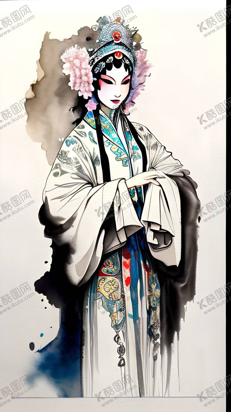 编号：74941711052314481869【酷图网】源文件下载-水彩京剧人物