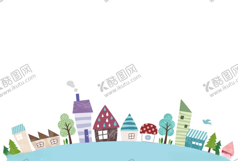 编号：23357505100002378236【酷图网】源文件下载-小房子创意卡通背景