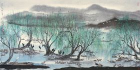 中式山水风景画