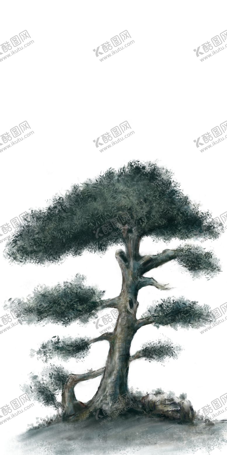 编号：21041605051714036532【酷图网】源文件下载-水墨中国风迎客松