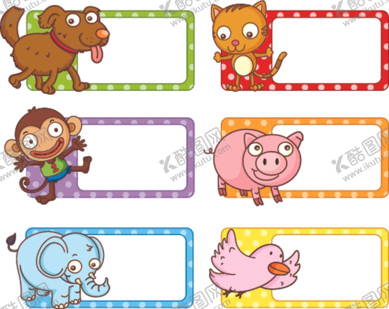 编号：64969109140243083700【酷图网】源文件下载-卡通动物标签