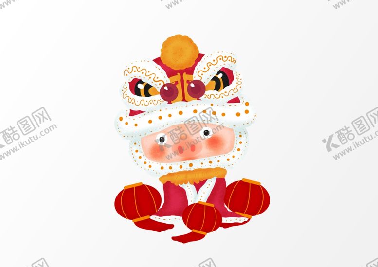 编号：29576510030807543471【酷图网】源文件下载-舞狮子插画