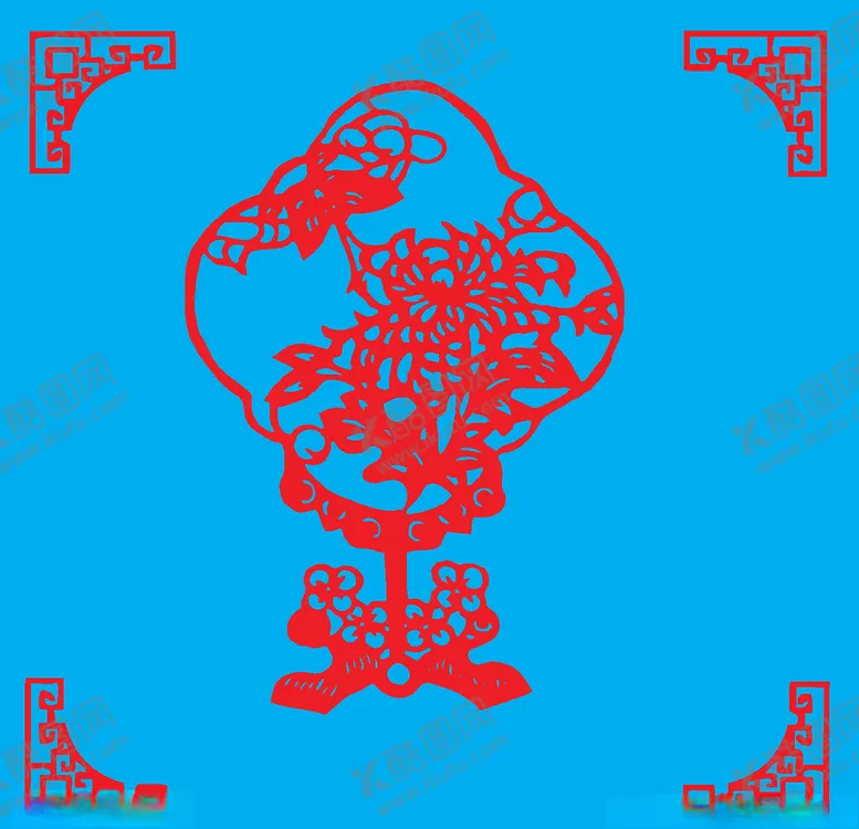 编号：55659006260823467896【酷图网】源文件下载-菊花扇剪纸