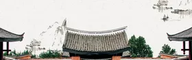 古风背景水墨画展板国画中国