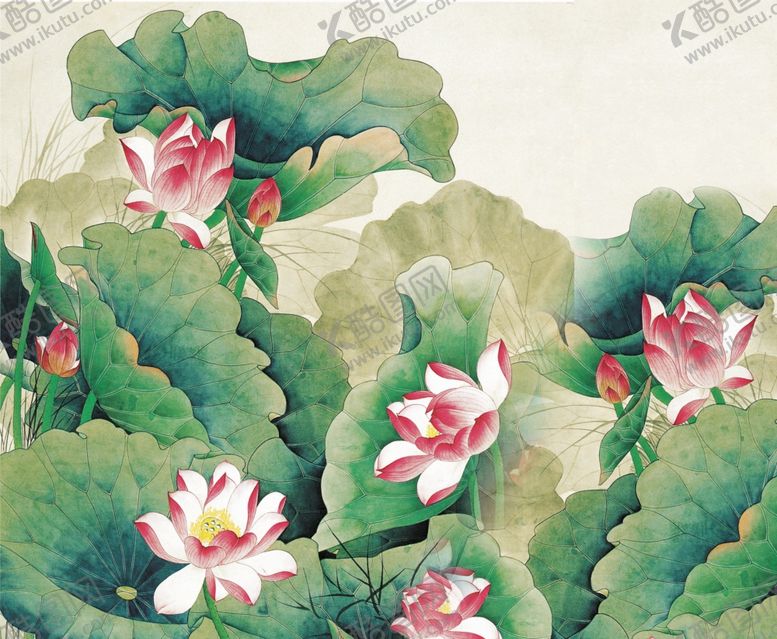 编号：86826304300429079259【酷图网】源文件下载-国画荷花