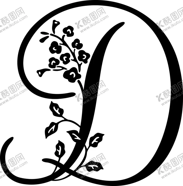 编号：01463810081627116385【酷图网】源文件下载-植物花纹字母 