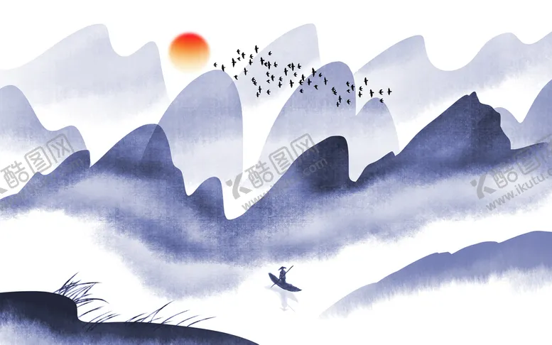 编号：70412610080102512958【酷图网】源文件下载-水墨山水画 