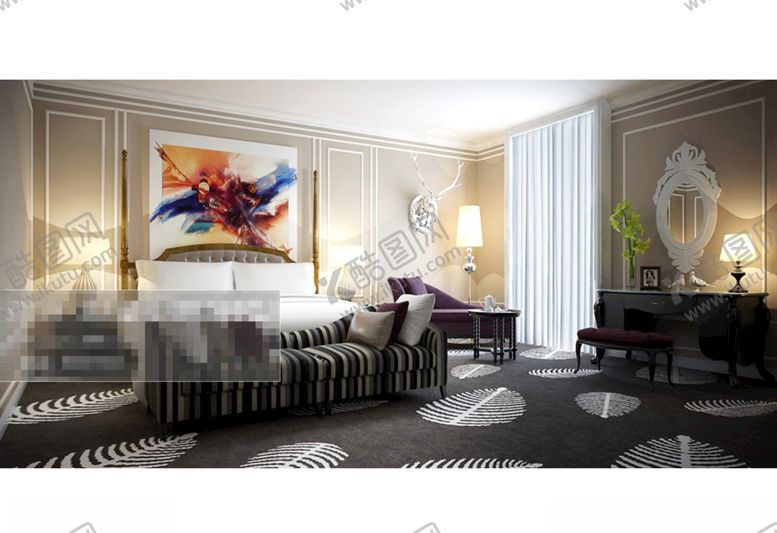 编号：29601810070308143046【酷图网】源文件下载-卧室效果图