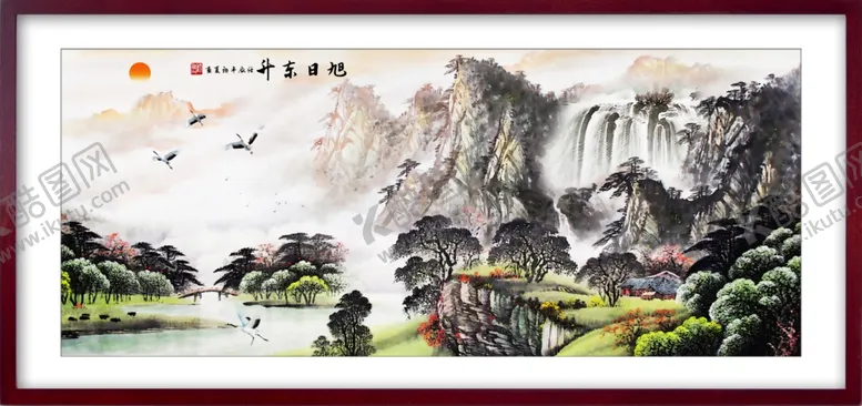 编号：71813606300214215968【酷图网】源文件下载-山水国画风景图