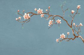 花鸟背景墙中式背景墙