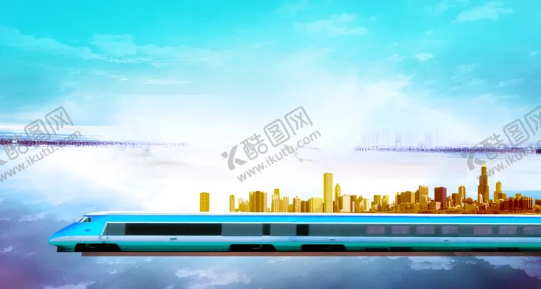 编号：55652603241122037210【酷图网】源文件下载-轻轨高铁穿越城市