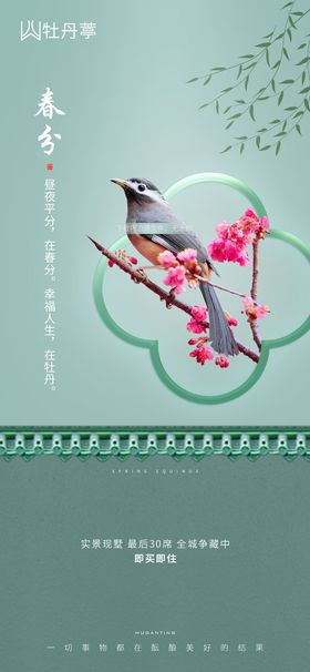 地产春分插画海报