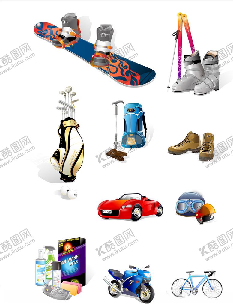 编号：17442509111025057223【酷图网】源文件下载-矢量交通工具运功器材