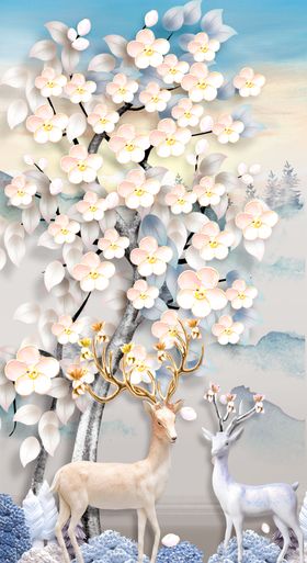 背景墙装饰画轻奢九鱼图抽象