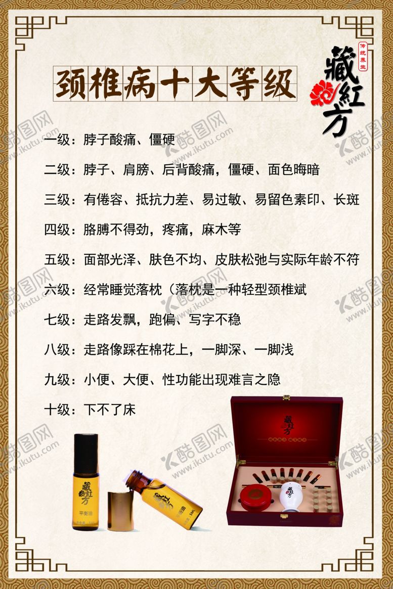 编号：64411801140543073187【酷图网】源文件下载-颈椎病十大等级养生文化中医护理