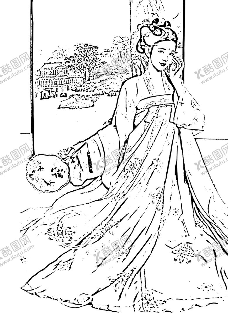 编号：98053609172314235736【酷图网】源文件下载-古典美女