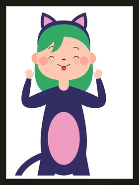 手绘儿童女孩卡通