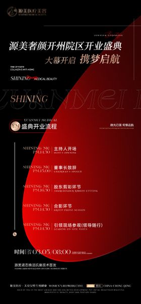医美新院开业流程推广海报