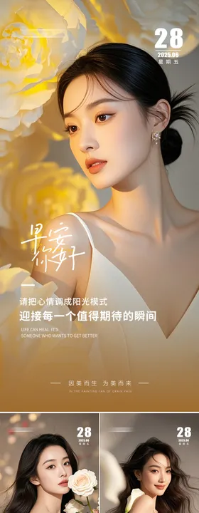 早安人物日签海报