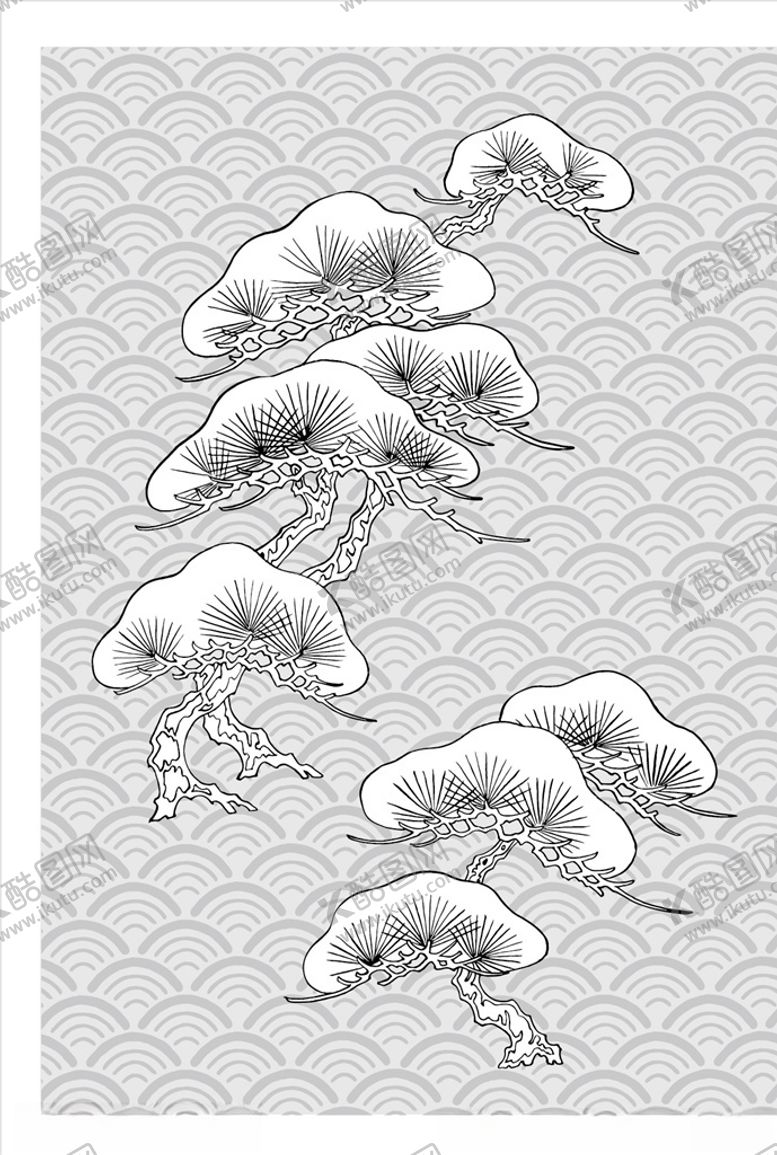 编号：46328010202118577883【酷图网】源文件下载-线描松树