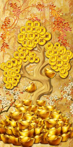 招财进宝玄关画