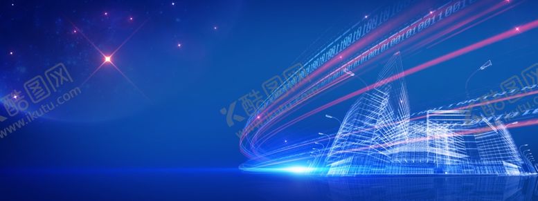 编号：47066209210833172432【酷图网】源文件下载-企业未来科技蓝色海报素材
