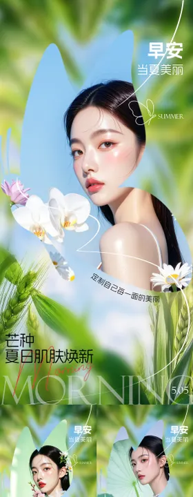 医美早安芒种系列海报