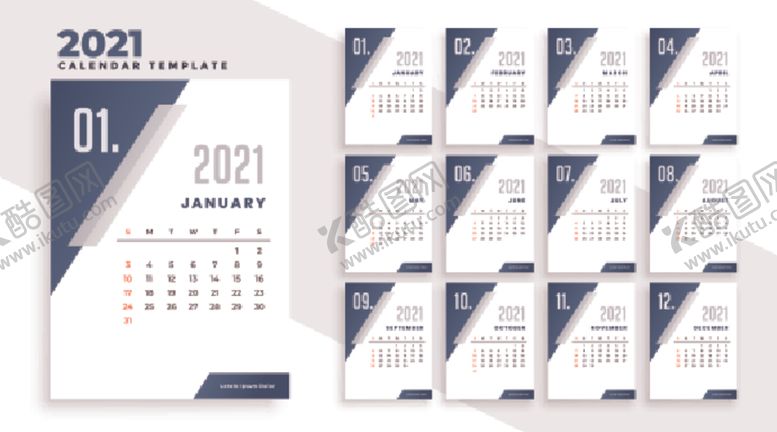 编号：74771109241810084277【酷图网】源文件下载-2021年日历