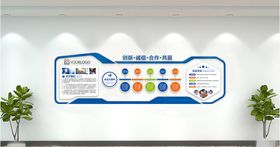企业文化墙背景公司前台背景口号