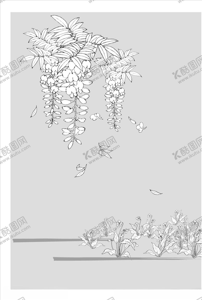 编号：84120510050222059871【酷图网】源文件下载-线描花朵