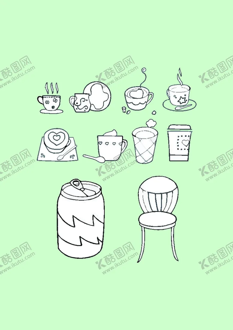 编号：49573802031141517270【酷图网】源文件下载-简笔画饮料