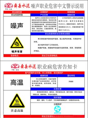 职业病警示牌