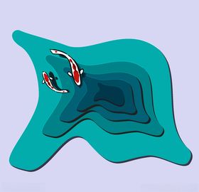 剪纸风矢量素材