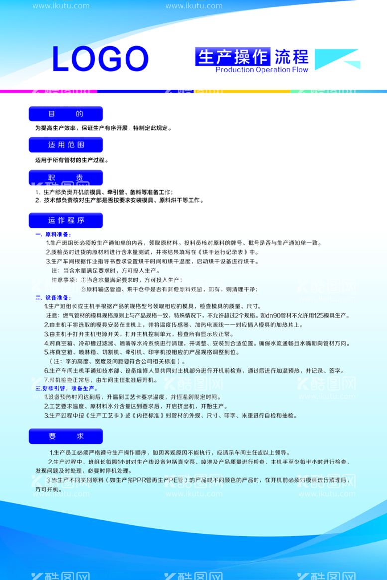 编号：52539512161615375524【酷图网】源文件下载-生产操作流程