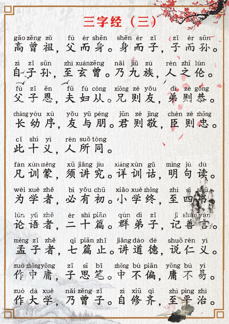 编号：54399212091419431125【酷图网】源文件下载-三字经国学