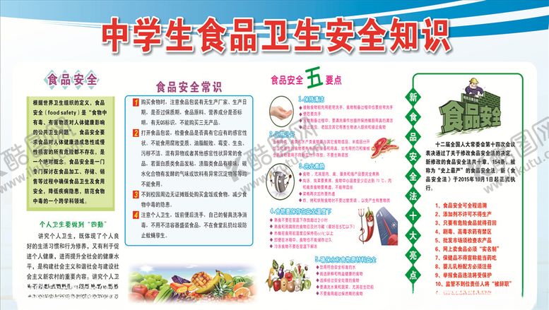 编号：87214509300346448627【酷图网】源文件下载-中学生食品卫生安全知识