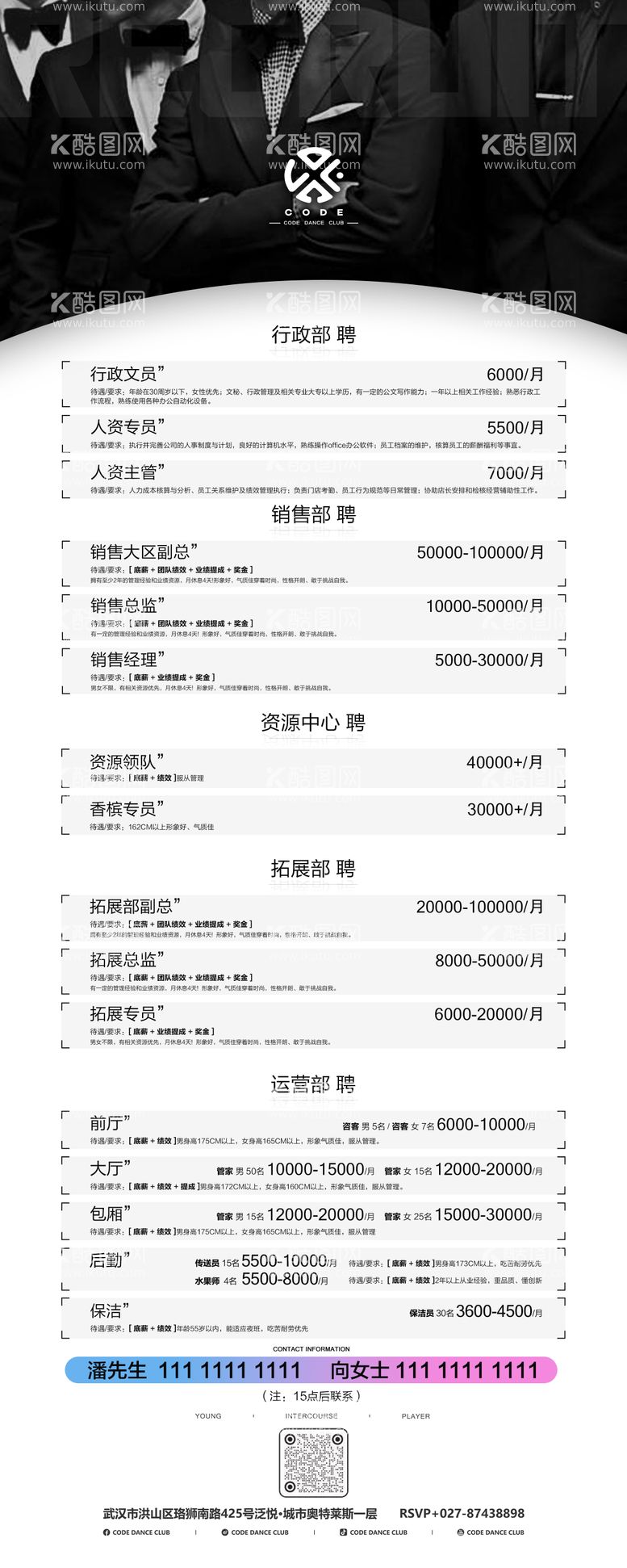 编号：50312411250735026799【酷图网】源文件下载-酒吧招聘海报长图